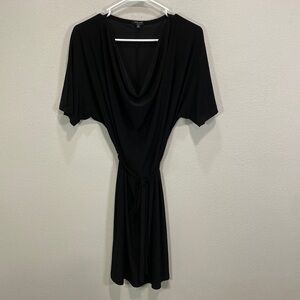 Komarov cowl‎ neck dress black mini lagenlook